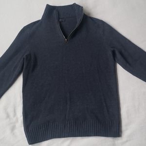 J. Crew navy rugged merino quarter zip sweater, size small